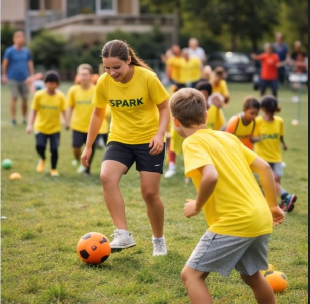 Children taking part in a SPARK Clubs session
